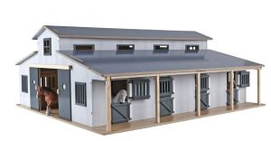 KID610311 - Stable with 7 stalls and pasture - 75 x 69 x 31 cm - without animals