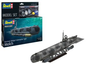REV65187 - MODEL SET - GERMAN Midget Submarine Type Molch - Assembly and Painting Kit