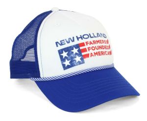 696120 - Blue and white NEW HOLLAND cap with mesh back