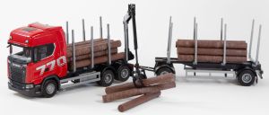 EMEK70775 - SCANIA 770 6x4 rigid truck with 1+1 axle trailer for timber transport