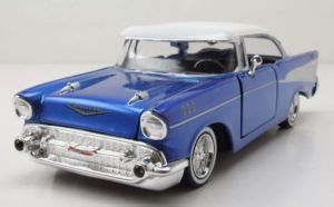 MMX79030BLEU - CHEVROLET BelAir 1957 Coupe Blue with White Roof