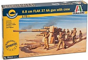 ITA7512 - 8.8cm flak 37 AA gun with servants quick to assemble and paint
