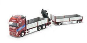 TEK86950 - VOLVO FH04 Globetrotter 6x2 rigid truck with unloading crane and SIDLER trailer