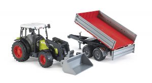 BRU2112 - CLAAS Nectis 267 F with front loader and trailer 2 axles BRUDER toys