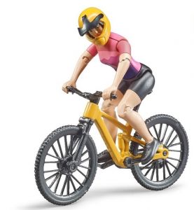 BRU63111 - Woman cyclist with bike