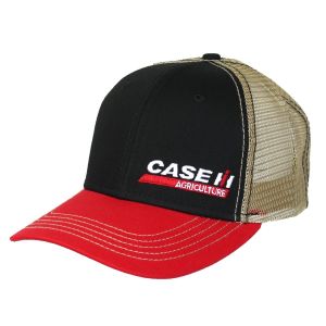 CASCNH102 - Beige; black and red cap with CASE IH logo