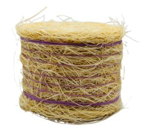 CW0273 - Round straw bale with purple twine - Diameter: 4.8cm x Width: 3.6cm