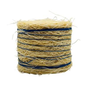 CW0282 - Round straw bale with blue string - Diameter: 3.7 x 4.4 cm