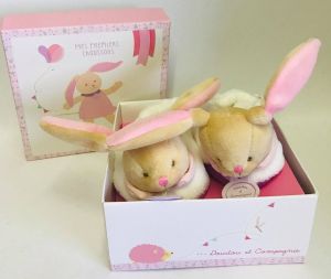 DC3035 - Booties from birth to 6 months Rabbit - Pink
