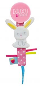 DC3424LAPIN - Vanilla / Strawberry Pacifier Clip - Rabbit
