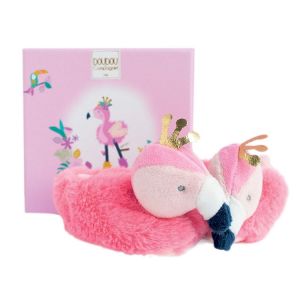DC3442 - Chausson with rattle - Flamingo 0/6 months