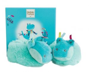 DC3443 - Slipper with rattle - Croco 0/6 months