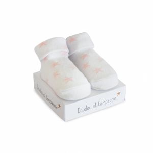 DC3702-03 - Birth sock - White with pink star