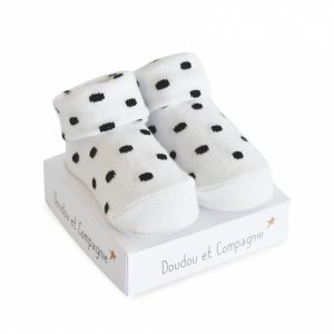 DC3704-02 - Birth sock - White with black polka dots - SOON AVAILABLE