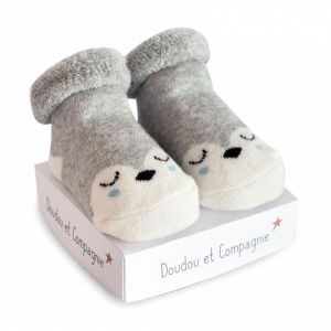 DC3706-04 - Baby socks with little bouilles - Gray