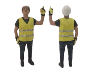 ADF32145 - Worksite character raising the finger