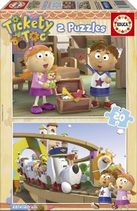 EDU15940 - 2 Puzzles 20 pieces TICKETY TOC 28 x 20 cm