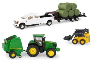 ERT46771 - JOHN DEERE 7230R with round baller 569, 4x4, trailer and loader 318G