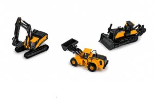 HYU18-1009 - Set of 3 construction machines – HYUNDAI HX520AL Excavator, HYUNDAI HL980A Loader, and Bulldozer