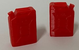 IP51 - 2 x Red petrol jerry cans – In miniature