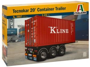 ITA3887 - Container trailer 3 axles TECNOKAR with container 20 feet Kline model to mount and paint paint and glue not inclued