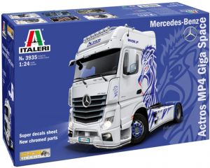 ITA3935 - MERCEDES BENZ Actros MP4 Giga Space 4x2 model to assemble and paint glue and paint not included