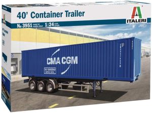 ITA3951 - Container trailer 3 axles in kit to paint and assemble glue and paint not included