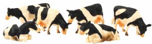 KID570009 - Lot of 4 standing and 2 lying Holstein cows