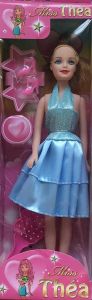 LPB42366B - Miss Théa doll with blue dress - 16 cm