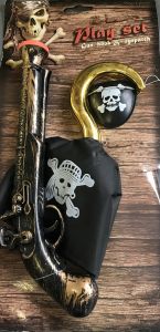 LPE50340 - Buccaneer pirate kit with hook, rifle and accessory