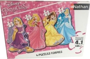 NAT86205 - 4 Puzzles - 10, 12, 14, and 16 pieces - The princesses - 36 x 26 cm
