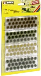 NOC07009 - 104 Grass tufts XL Dark green, medium green, brown and yellow - 6 mm