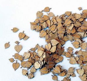 PLS227 - Model reduced of leaves linden yellow 4mm for diorama