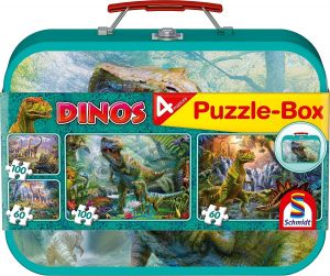 SCM56495 - 2 jigsaw puzzles of 60 pieces and 2 jigsaw puzzles of 100 pieces - DINOSAURES