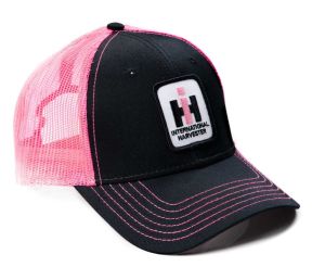 PIH39 - Black cap with IH logo on the back in pink mesh