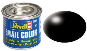 REV32302 - Satin black enamel paint 14ml