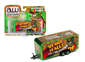 AWSP106 - Rat Fink 2-axle enclosed trailer - We hault it all - green and red