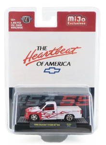 M2M-31500MJS58 - CHEVROLET C1500 SS454 Pick-up 1990 white with red flames