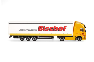HER319348 - VOLVO FH GL XL electric 4x2 with 3-axle curtain-sided trailer with tailgate BISCHOF