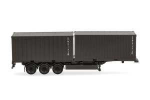 HER747240 - 3-axle container semi-trailer with 2 20-foot containers BUNDESWEHR