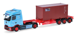 HER320658 - MERCEDES BENZ eActris 4x2 with 20-foot container carrier 3-axle FRANKENBACH