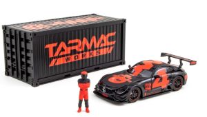 T64-008-4A4R - MERCEDES AMG GT3 #4 2018 with container and figure, black and red