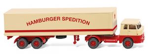 WIK051319 - HENSCHEL HS 14/16 4x2 with box semi trailer 2 axles Hamburger Spedition