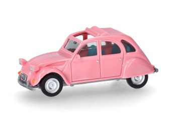 HER020824-008 - CITROEN 2CV with open folding roof in pink
