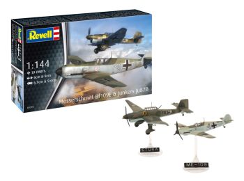 REV03770 - 2 MESSERSCHMITT Bf109E & Junkers military aircraft to assemble and paint