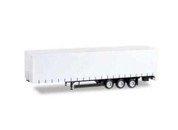 HER076302-002 - KRONE 3-Axle Tarpaulin-Covered Trailer with Black Chassis