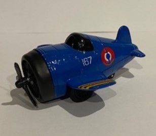 NEW01277A - Blue airplane with yellow friction stripes