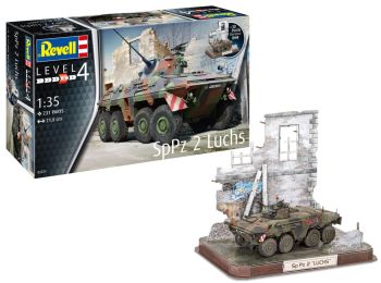REV03321 - Tank SpPz2 Luchs with 3D Puzzle Diorama to assemble and paint