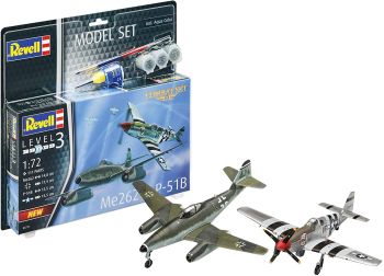REV03711 - Messerschmitt Me262 & P-51B Mustang Combat Set to assemble and paint