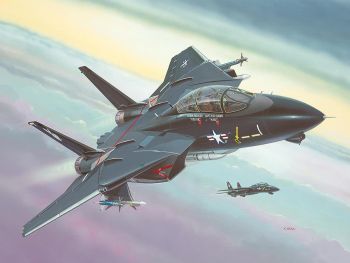 REV04029 - Black F-14A Tomcat fighter jet to assemble and paint